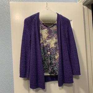 Cardigan and shell combo set
